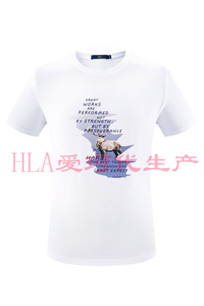 HLA微弹动物印花短袖T恤